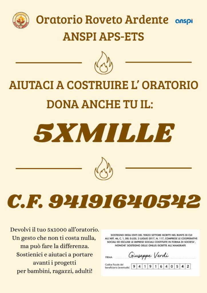 Volantino 5xMille Oratorio